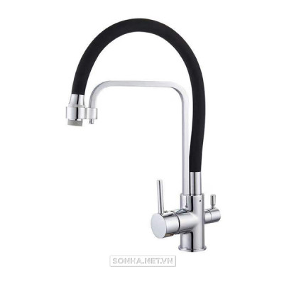  Vòi rửa bát 3 đường nước cần mềm silicon Homaya HM3DN