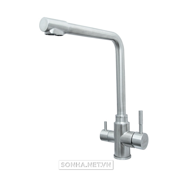 Vòi rửa bát 3 đường nước inox SUS304 cứng Bancoot DN04
