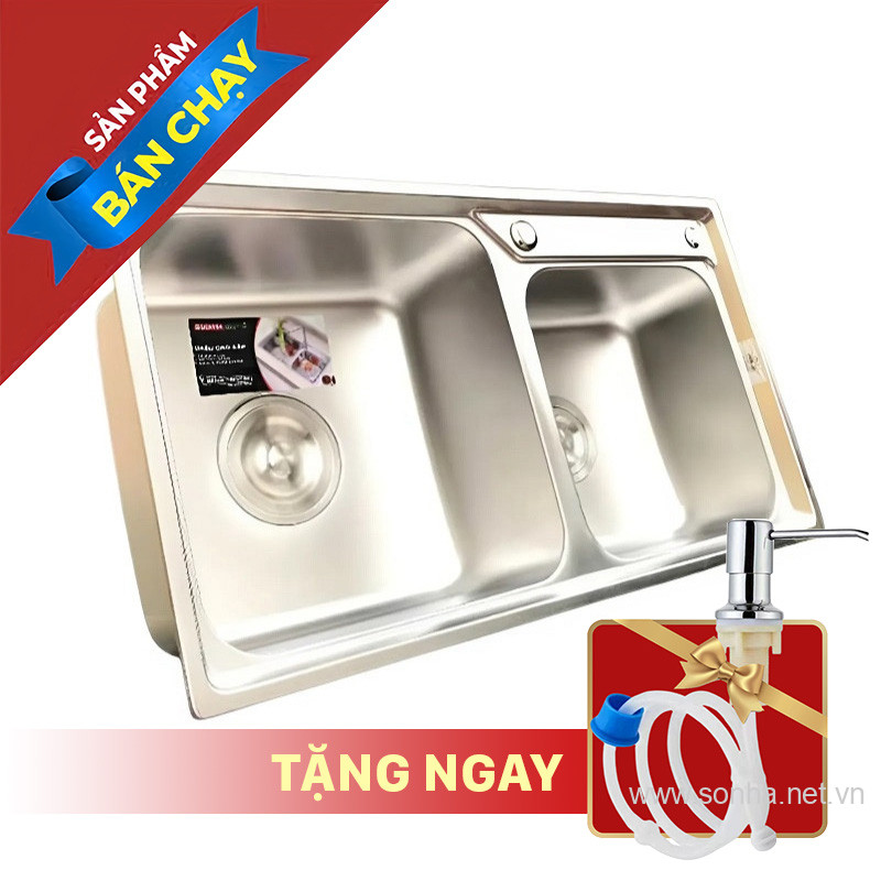 Chậu Rửa Cao Cấp Sơn Hà S80 Inox 304 (800 x 440 x 215 mm)