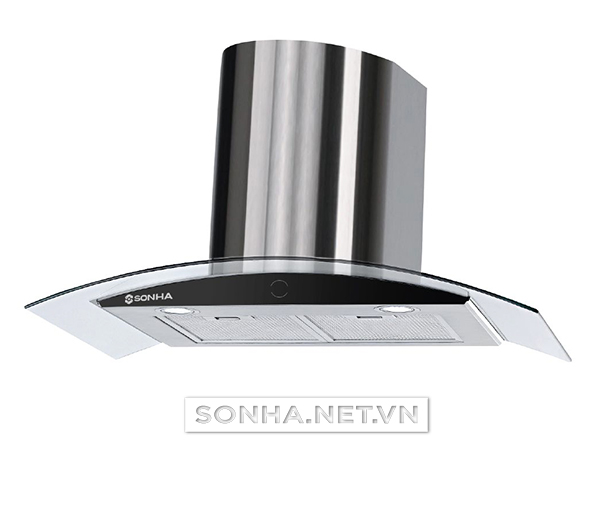 Máy hút mùi Sơn Hà cong đen trụ 70 SHK-9822