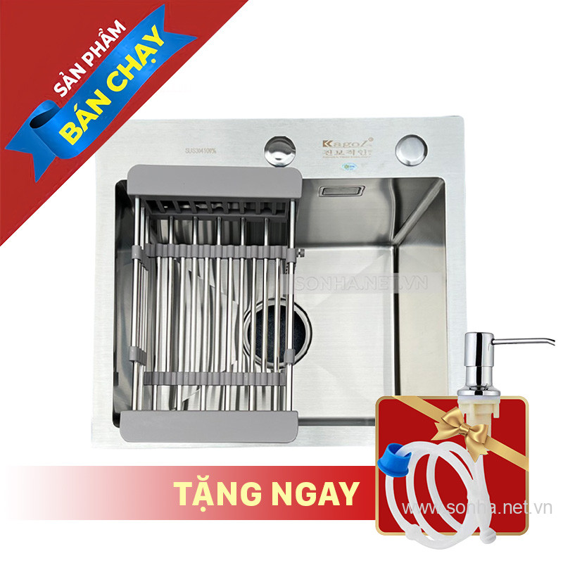 Chậu Rửa Bát Kagol K4540-304 Một Hố Inox 304 (450x400x240 mm)