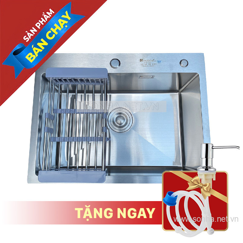 Chậu Rửa Bát Kagol K6045-304 Một Hố Inox 304 (600x450x240 mm)