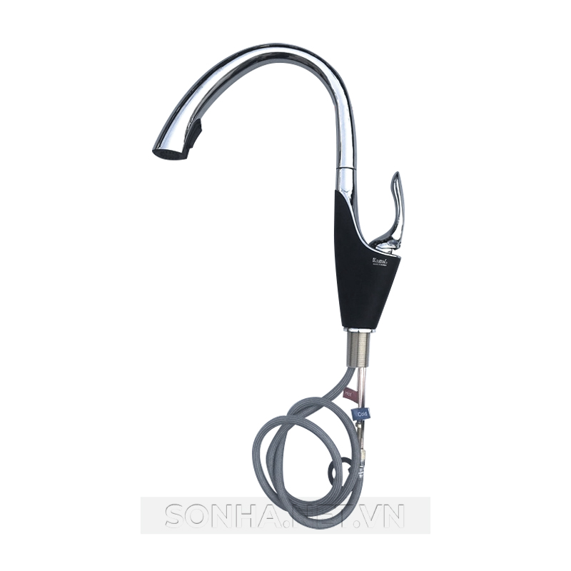Vòi rửa bát Kagol K06 chân đồng cần cứng bóng